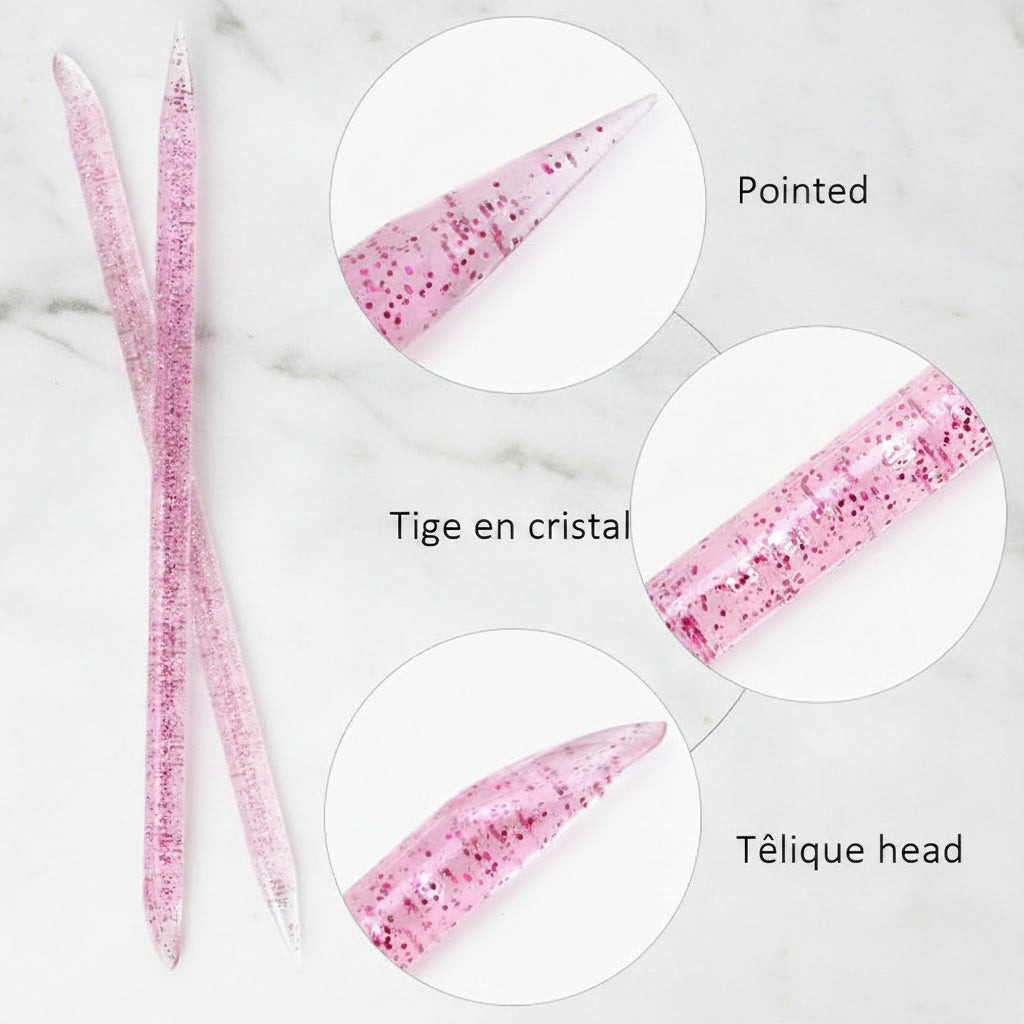 Repousse-Cuticules Double Face en Cristal – Réutilisable