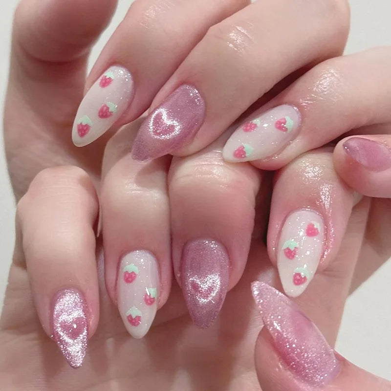 Faux Ongles à Coller – Noeud & Strass