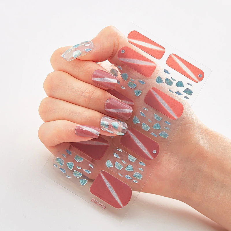 Stickers Gel Semi-Cuits pour Ongles – 112 Designs