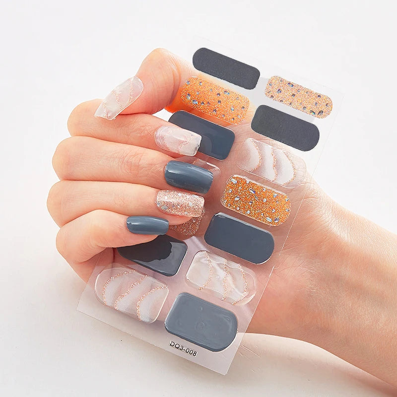 Stickers Gel Semi-Cuits pour Ongles – 112 Designs
