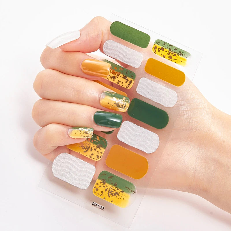 Stickers Gel Semi-Cuits pour Ongles – 112 Designs
