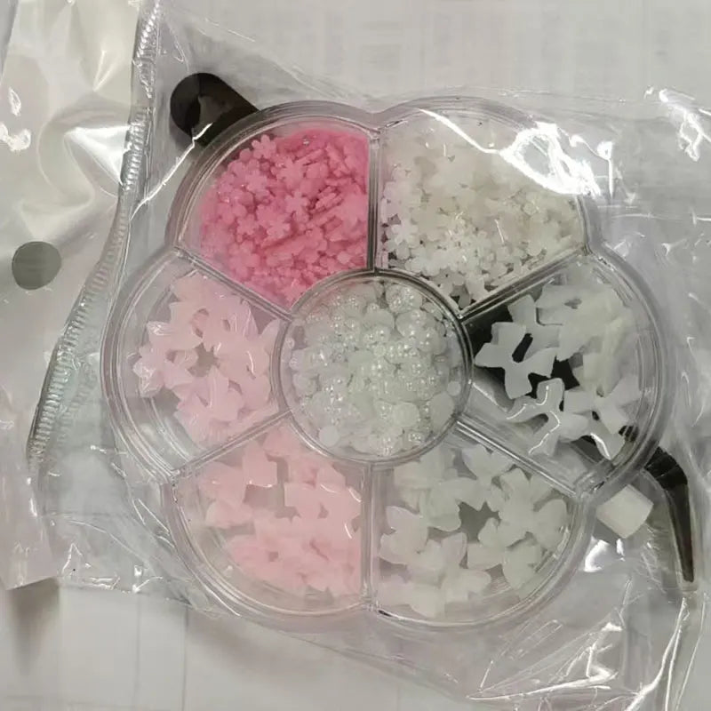 Kit Nail Art 3D – Fleurs, Nœuds & Perles