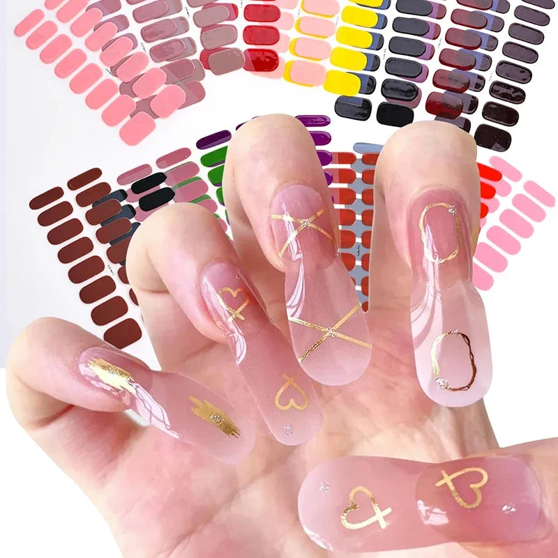 Stickers Gel Semi-Cuits pour Ongles – 112 Designs