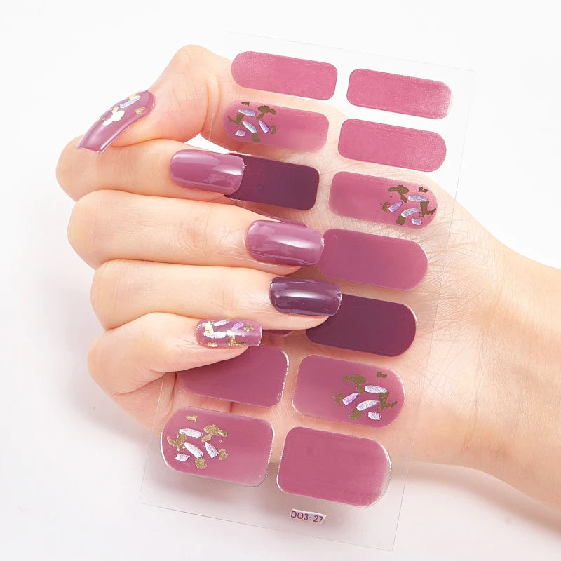 Stickers Gel Semi-Cuits pour Ongles – 112 Designs