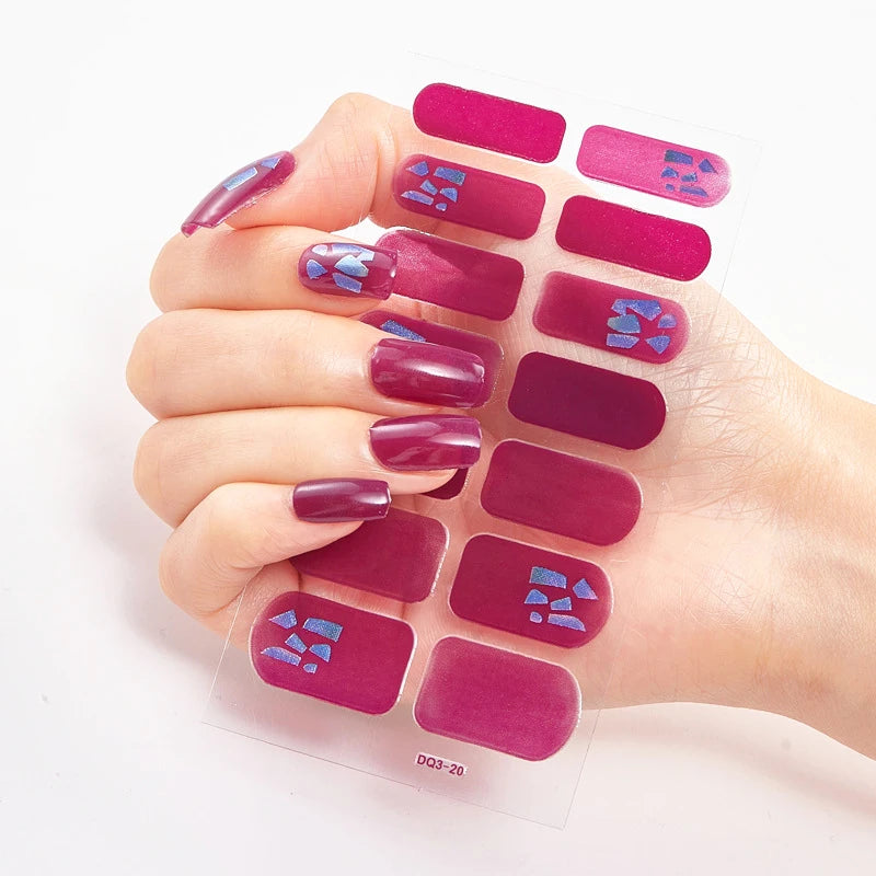Stickers Gel Semi-Cuits pour Ongles – 112 Designs