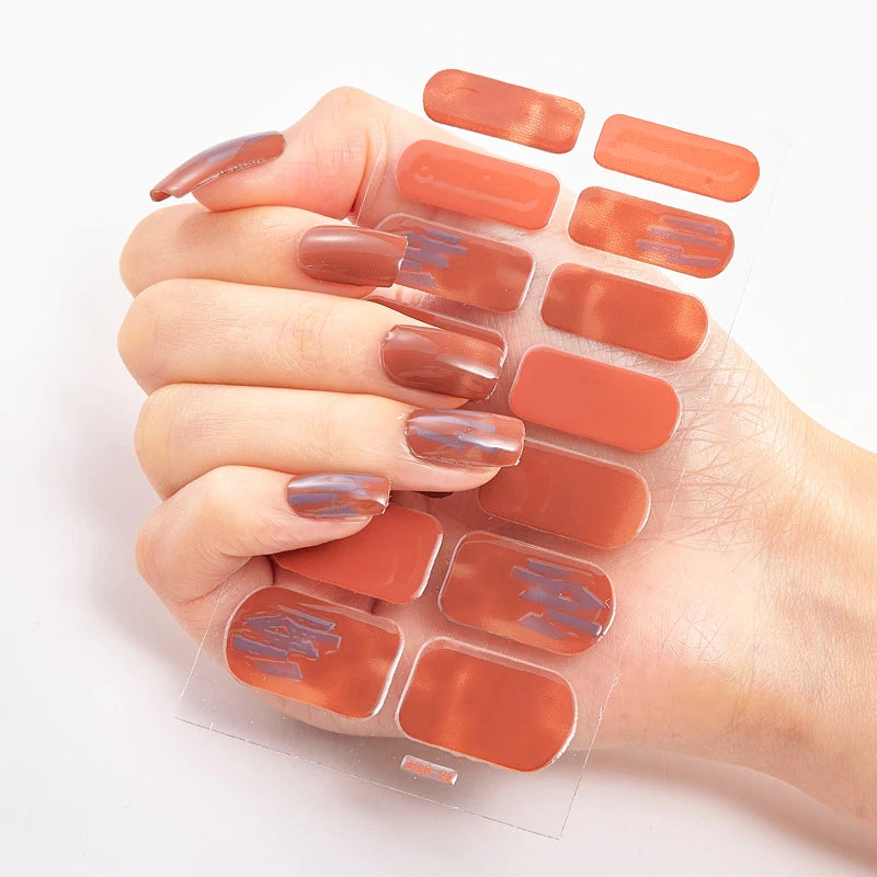 Stickers Gel Semi-Cuits pour Ongles – 112 Designs