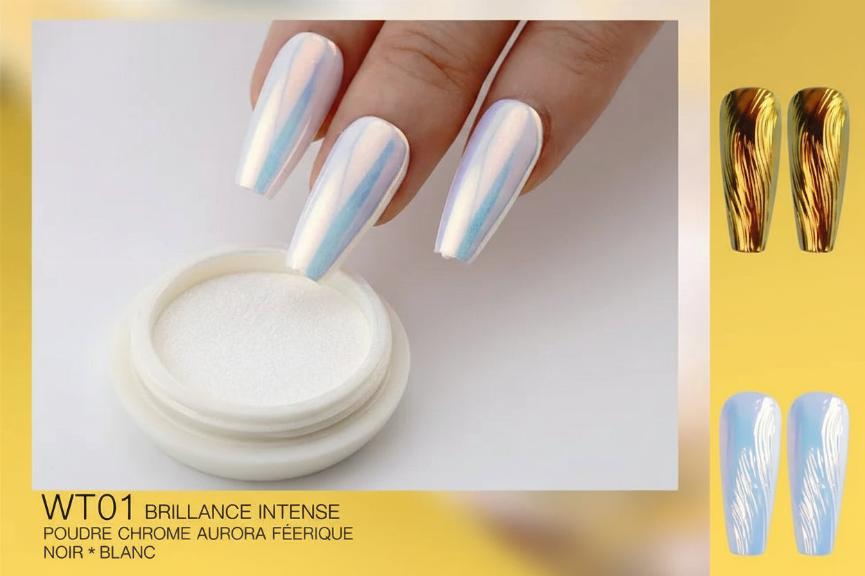 Poudre Chromée pour Ongles – Effet Miroir