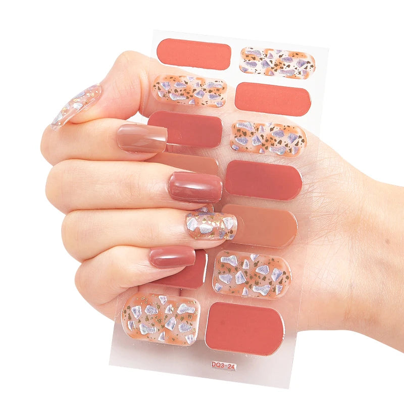 Stickers Gel Semi-Cuits pour Ongles – 112 Designs