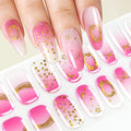 Stickers Gel 5D Dorés pour Ongles – Motifs Rose & Violet