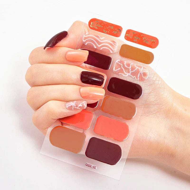 Stickers Gel Semi-Cuits pour Ongles – 112 Designs
