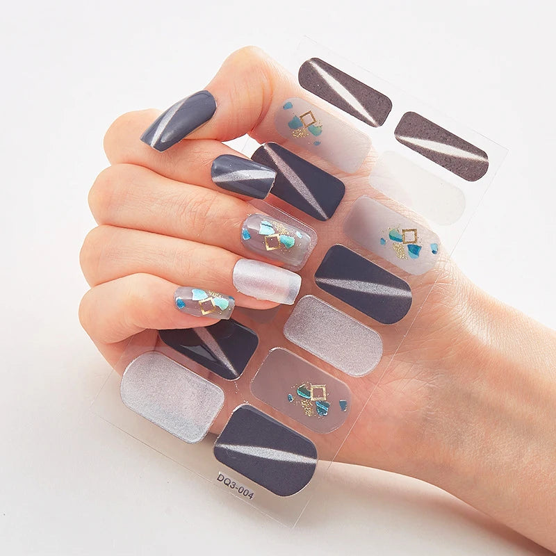 Stickers Gel Semi-Cuits pour Ongles – 112 Designs