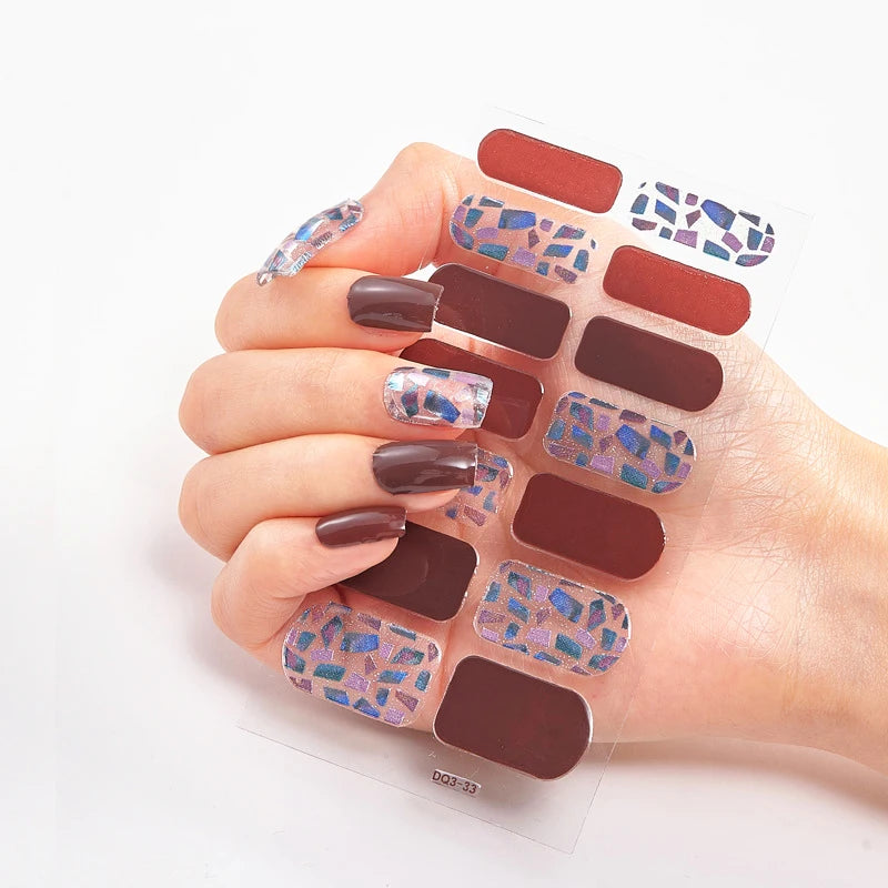 Stickers Gel Semi-Cuits pour Ongles – 112 Designs