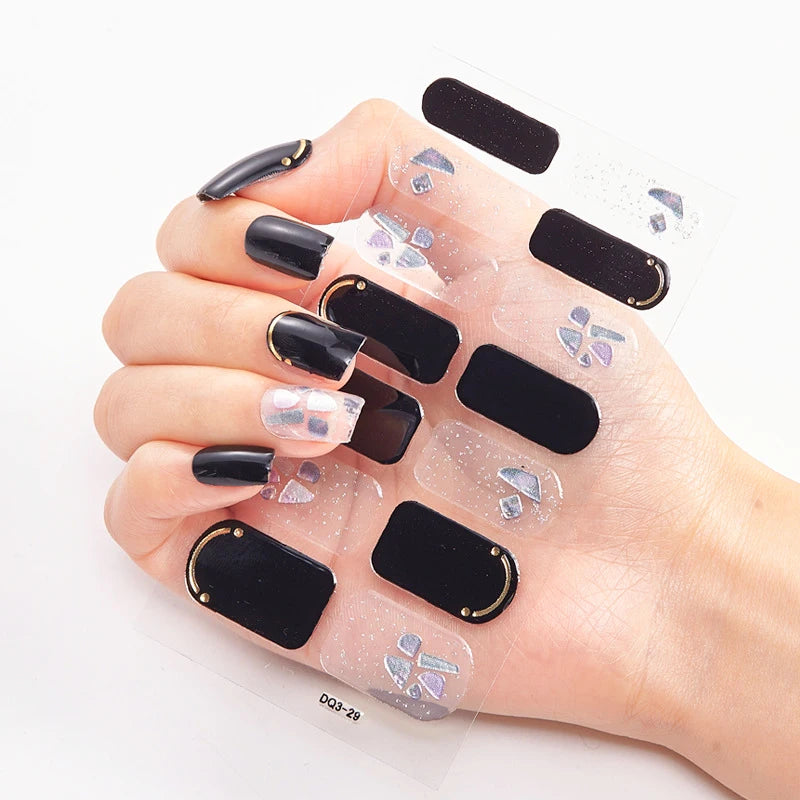 Stickers Gel Semi-Cuits pour Ongles – 112 Designs